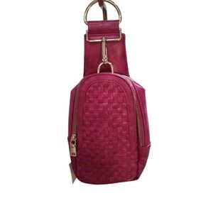 Waverly Woven Sling Bag Fuchsia Adjustable Crossbody